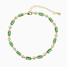 Load image into Gallery viewer, Emerald Baguette Anklet
