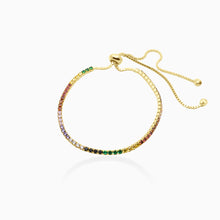 Load image into Gallery viewer, Rainbow Tennis Bracelet (thin)
